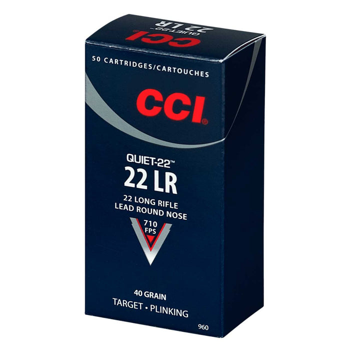 CCI Quiet-22 Target .22 Lr 40 Gr Lead Round Nose (LRN) 50 Per Box