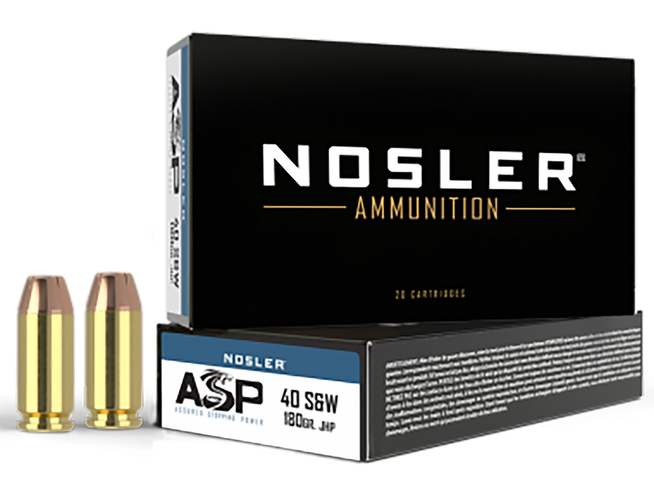 Nosler Assured Stopping Power .40 S&W 180 Gr. Jacketed Hollow Point (JHP) 50 Per Box