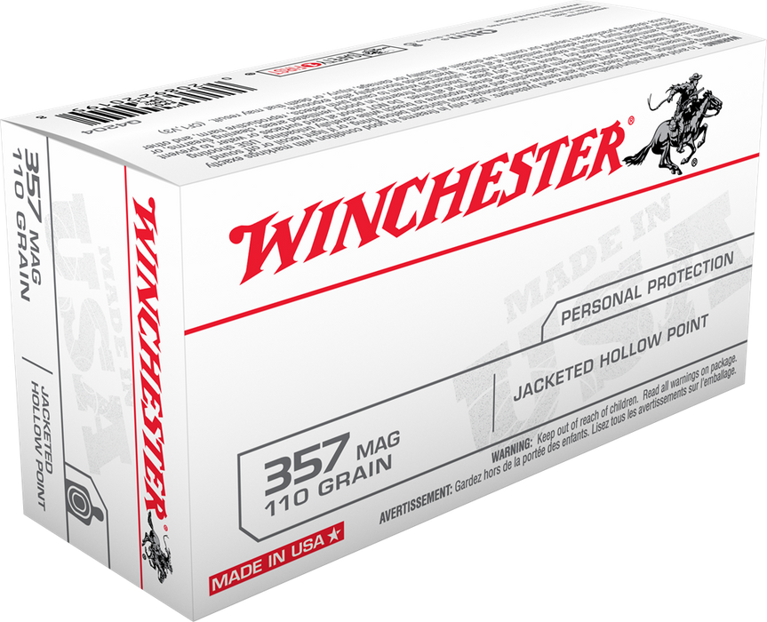 Winchester Ammo USA .357 Mag 110 Gr Jacketed Hollow Point (JHP) 50 Per Box