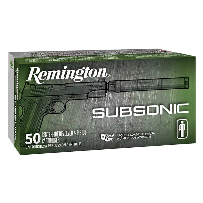 Remington Ammunition Subsonic .45 ACP 230 Gr Flat Nose Enclosed Base (FNEB) 50 Per Box