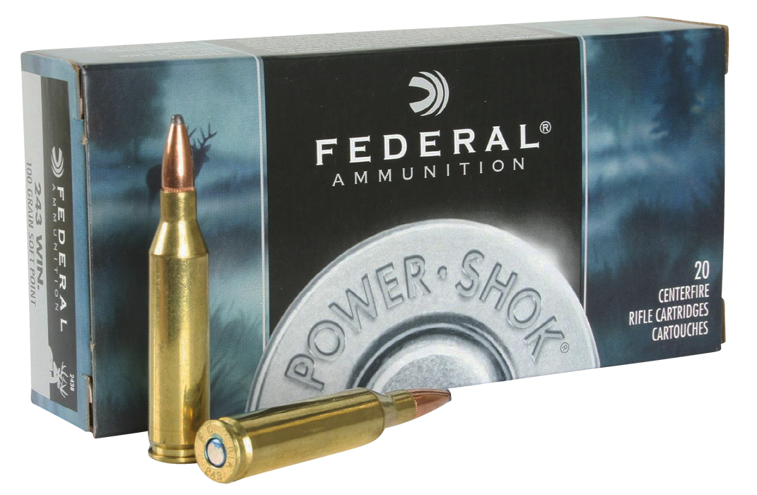 Federal Power-Shok Hunting .243 Win 100 Gr Jacketed Soft Point (JSP) 20 Per Box