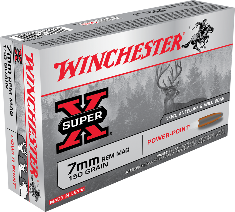 Winchester Ammo Super-X 7mm Rem Mag 150 Gr Power-Point (PP) 20 Per Box