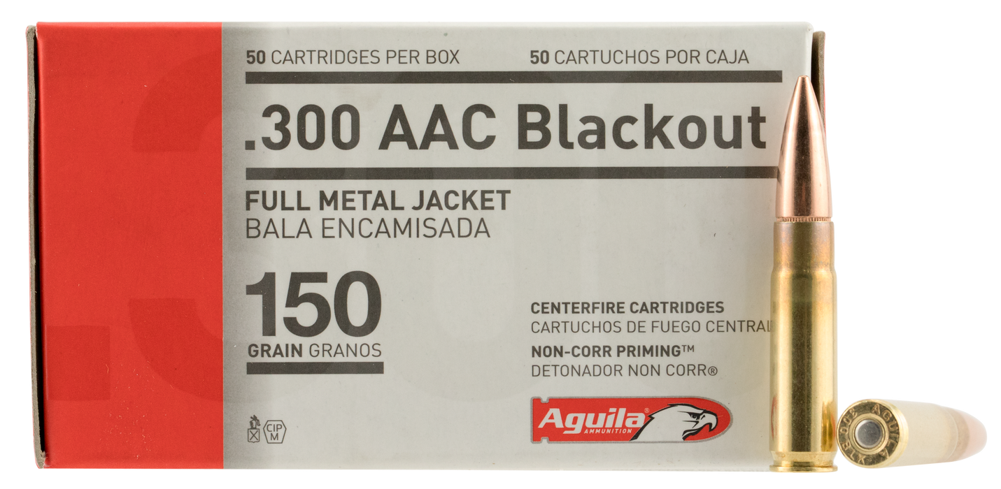 Aguila Target & Range Rifle .300 Blackout 150 Gr Full Metal Jacket Boat-Tail (FMJ) 50 Per Box