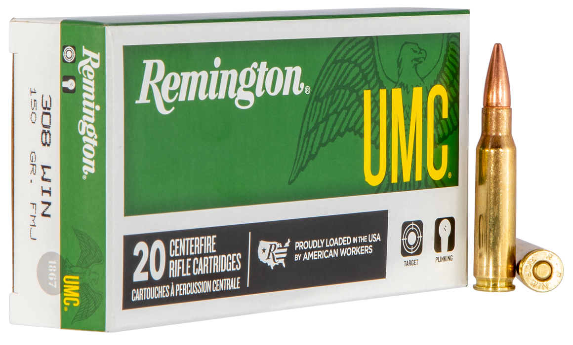 Remington Ammunition UMC .308 Win 150 Gr Full Metal Jacket (FMJ) 20 Per Box