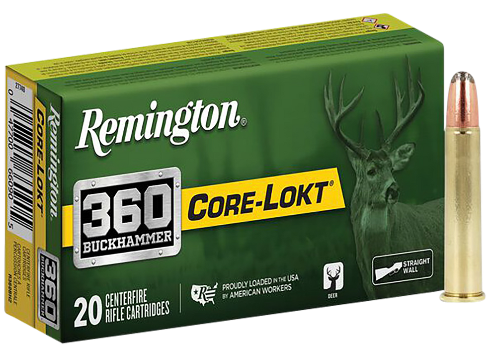 Remington Ammunition .360 Buckhammer 200 Gr Soft Point Core-Lokt (SPCL) 20 Per Box