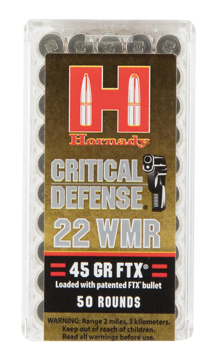 Hornady Critical Defense .22 WMR 45 Gr Flex Tip Expanding 50 Per Box