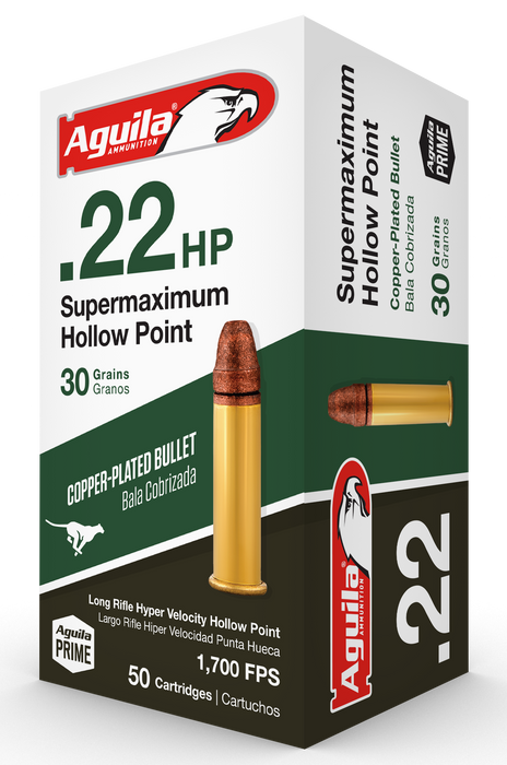 Aguila Supermaximum High Velocity .22 LR 30 Gr Hollow Point (HP) 50 Per Box