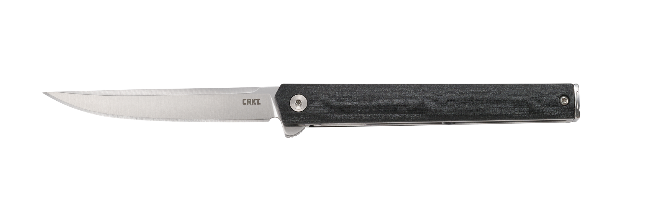 CRKT CEO 3.35" Folding Plain Satin AUS-8A SS Blade/ Black Grn Handle Includes Pocket Clip