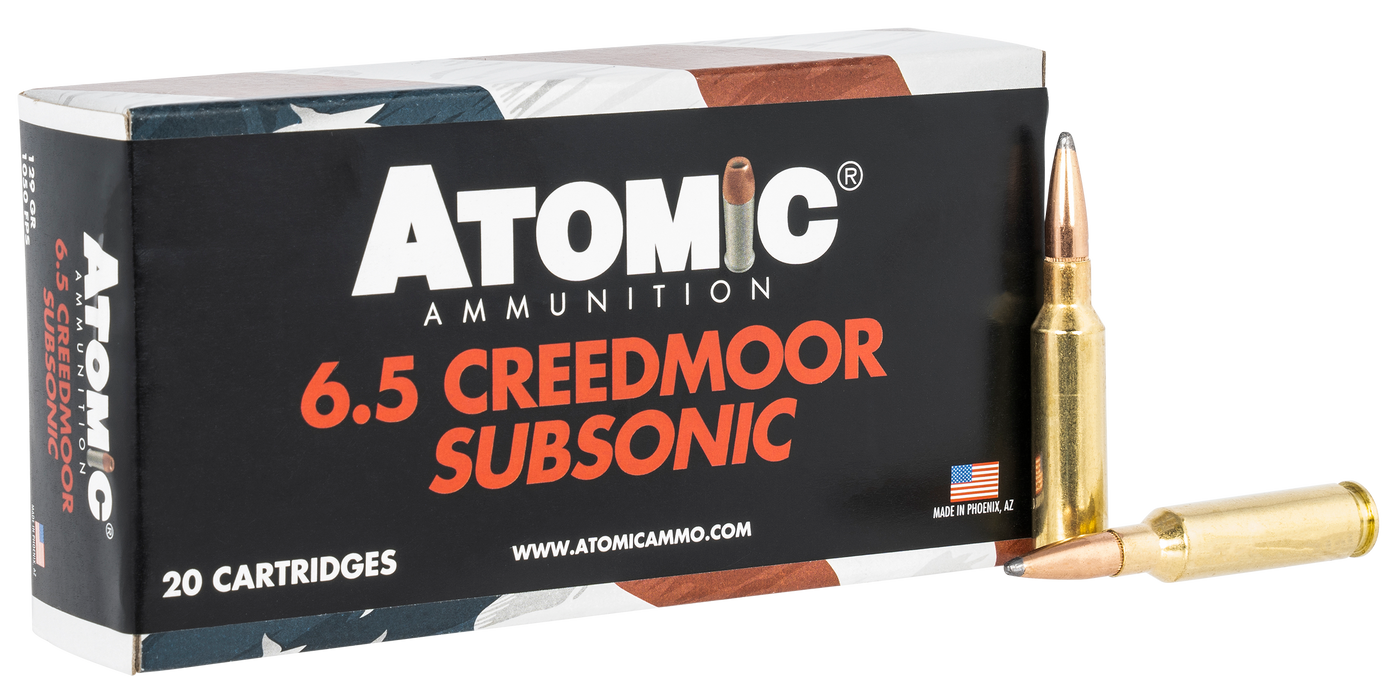 Atomic Ammunition Rifle Subsonic 6.5 Creedmoor 129 Gr Jacketed Hollow Point (JHP) 20 Per Box