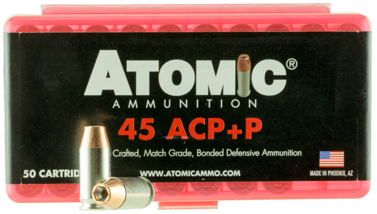 Atomic Ammunition Pistol Precision Craft .45 ACP +P 185 Gr Bonded Match Hollow Point 50 Per Box