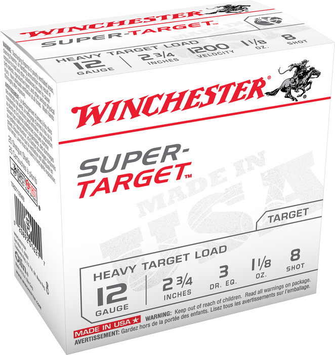 Winchester Ammo Super-Target Heavy 12 Gauge 2.75" 1 1/8 Oz 8 Shot 25 Per Box