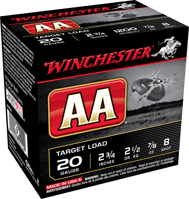 Winchester Ammo AA 20 Gauge 2.75" 7/8 oz 8 Shot 25 Per Box