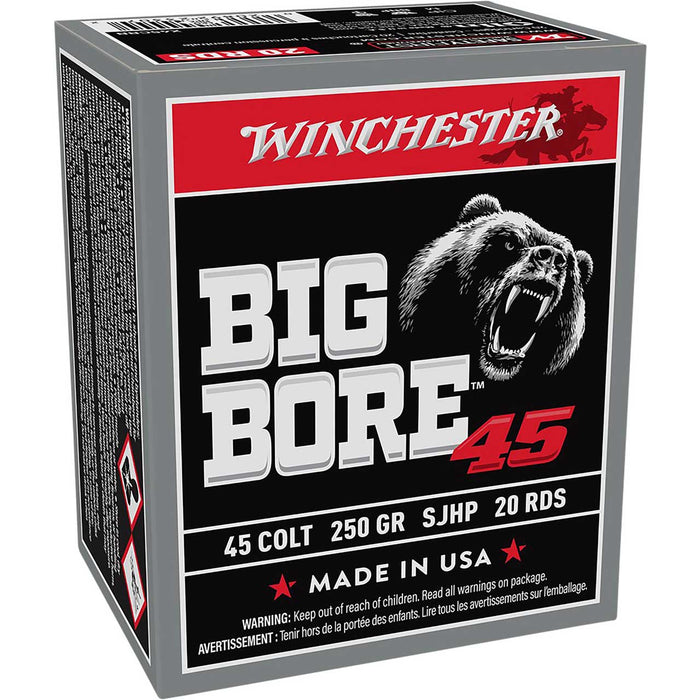 Winchester Ammo Big Bore Hunting .45 Colt (LC) 250 Gr Semi-Jacketed Hollow Point (SJHP) 20 Per Box
