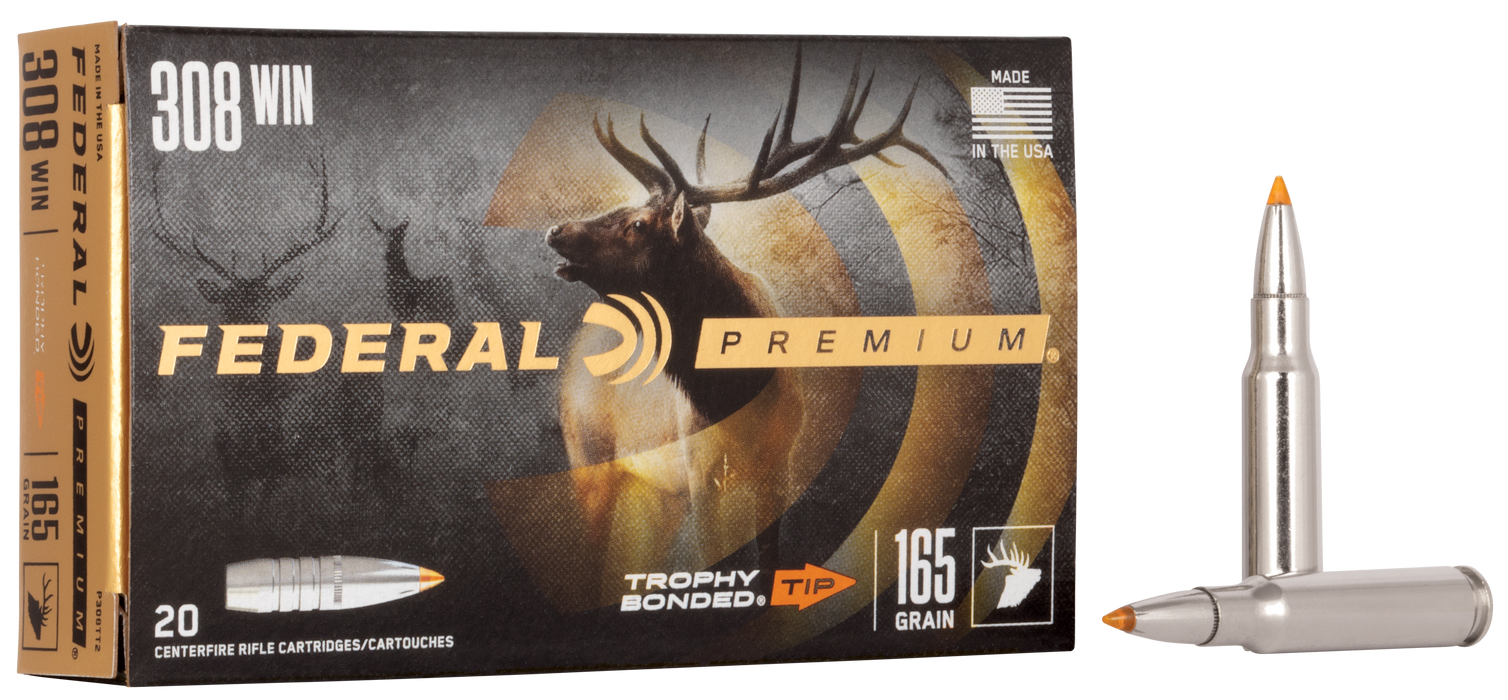 Federal Premium .308 Win 165 gr Trophy Bonded Tip 20 Per Box
