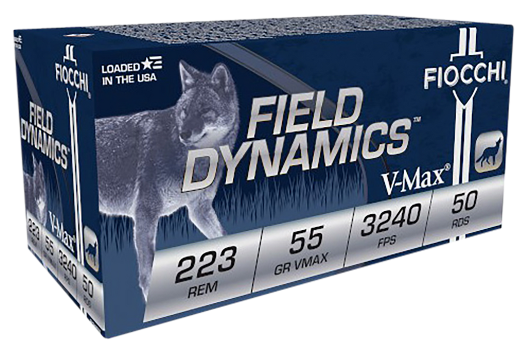 Fiocchi Field Dynamics .223 Rem 55 gr Hornady V Max 50 Per Box