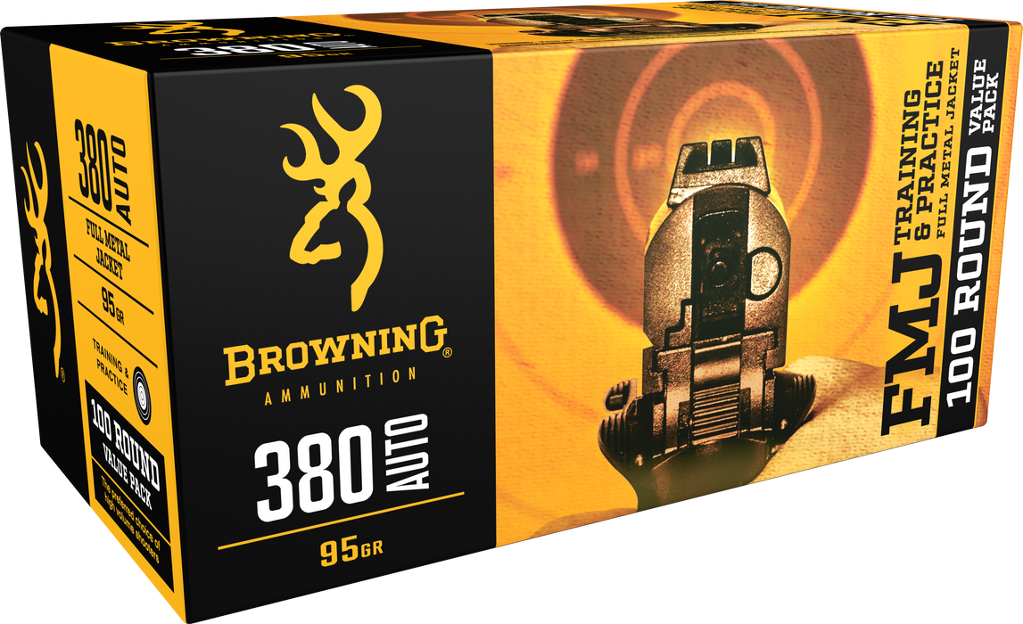 Browning Ammo .380 ACP 95 gr Full Metal Jacket 100 Per Box