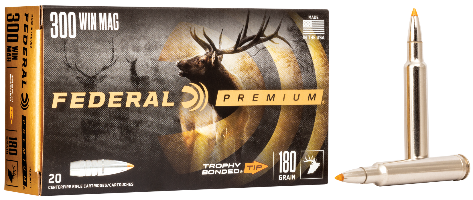 Federal Premium .300 Win Mag 180 gr Trophy Bonded Tip 20 Per Box