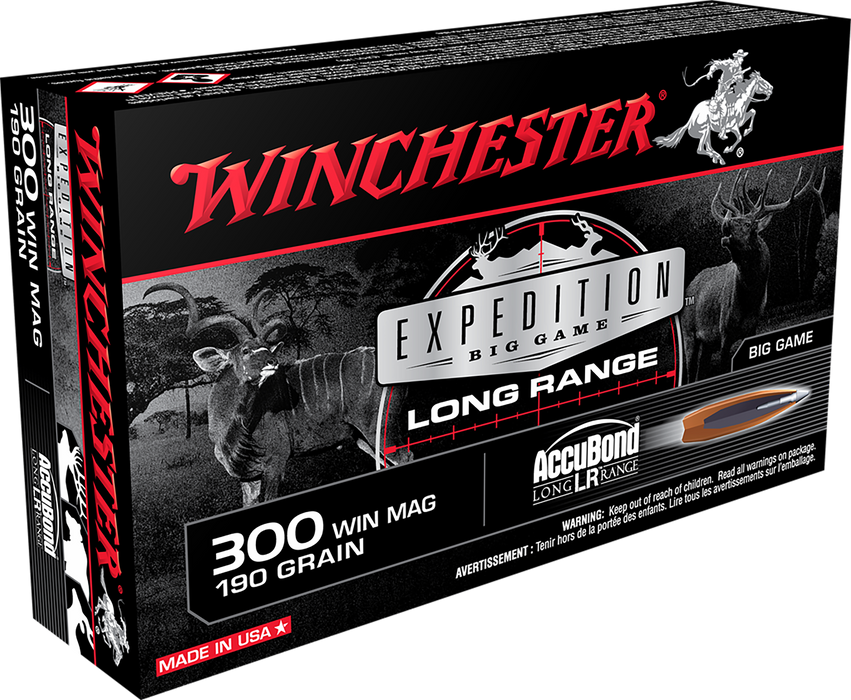 Winchester Ammo S300LR Expedition Big Game Long Range 300 Win Mag 190 gr Nosler AccuBond Long Range 20 Per Box/ 10 Case