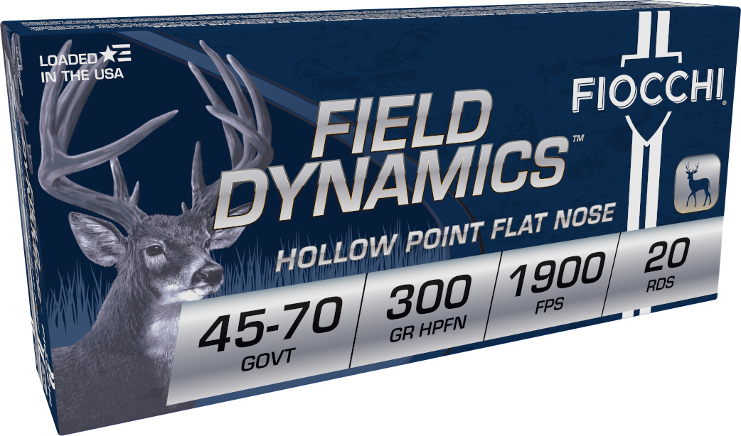 Fiocchi Field Dynamics .45-70 Gov 300 gr Hollow Point Flat Nose 20 Per Box