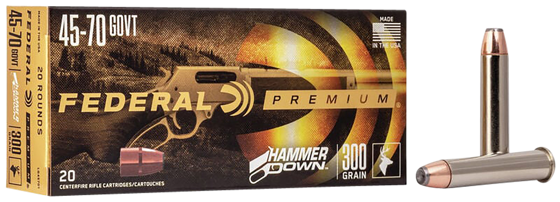 Federal Premium HammerDown .45-70 Gov 300 gr Bonded Soft Point 20 Per Box