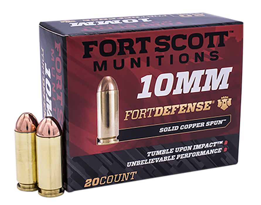 Fort Scott Munitions 10MM124SCV Tumble Upon Impact (TUI)  10mm Auto 125 gr Solid Copper Spun 20 Per Box/ 25 Case
