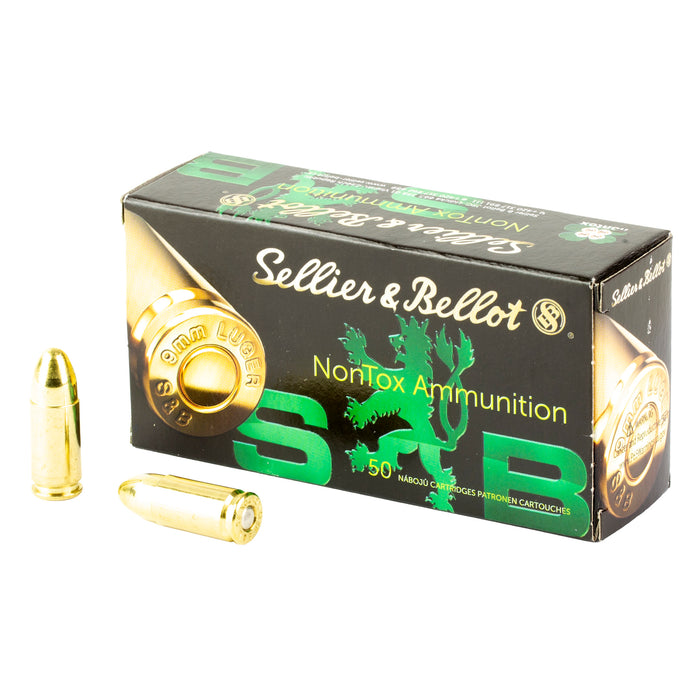 Sellier & Bellot 9mm Luger 115gr NonTox TMJ Ammunition - 50 Round Box