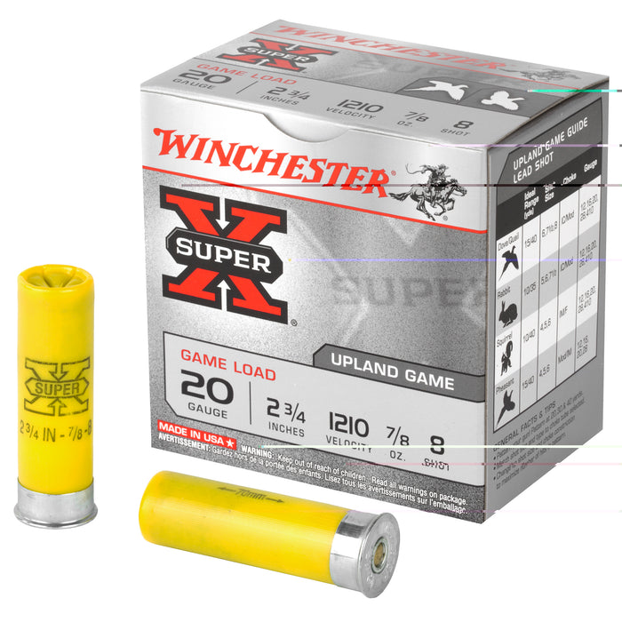 Winchester Super-X 20 Gauge 2.75" Game Load #8 0.875oz Shotshell 25 Round Box