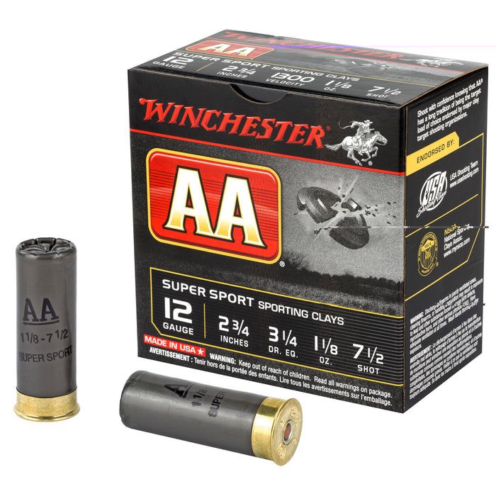 Winchester AA Supersport Sporting Clay 12 Gauge 2.75" #7.5  1-1/8 oz. Shotshell - 25 Round Box