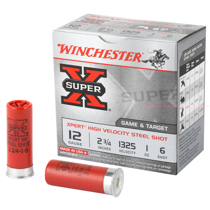 Winchester Ammunition Xpert 12 Gauge 2.75" #6 1oz Steel Shot Lead Free 25 Round Box