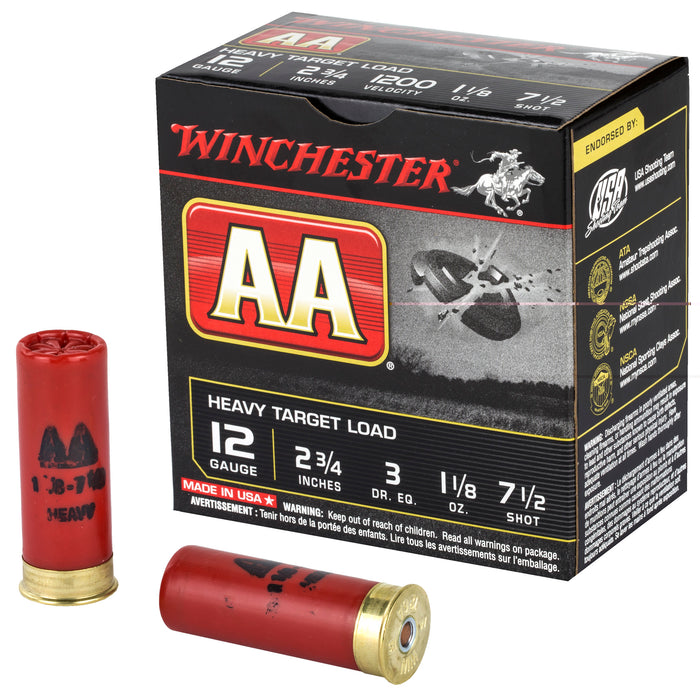 Winchester Ammunition AA Heavy Target Load 12 Gauge 2.75" #7.5 1 1/8 oz Shotshell 25 Round Box