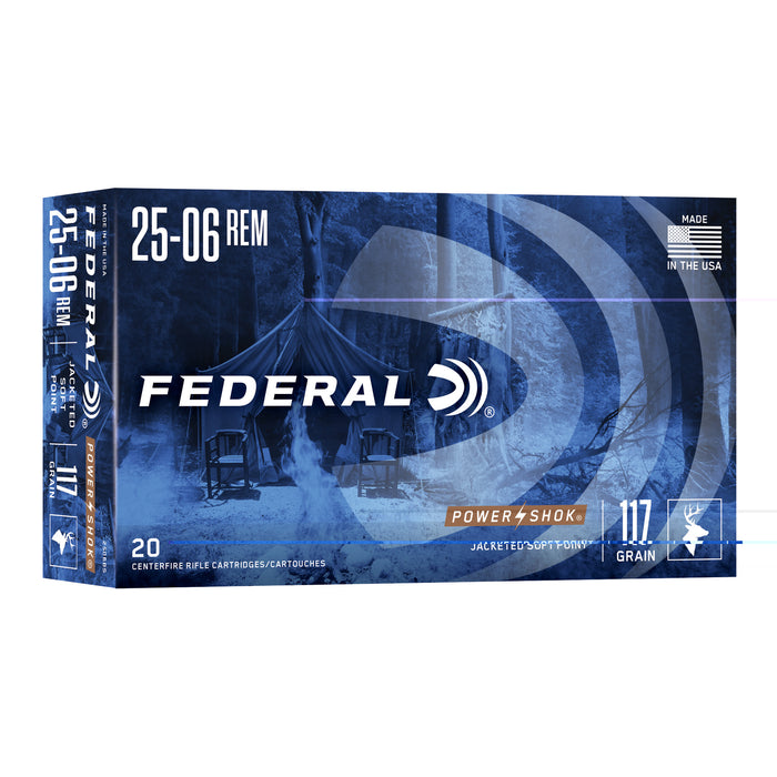 Federal .25-06 Remington 117 Grain PowerShok Sierra Soft Point Ammunition 20 Round Box