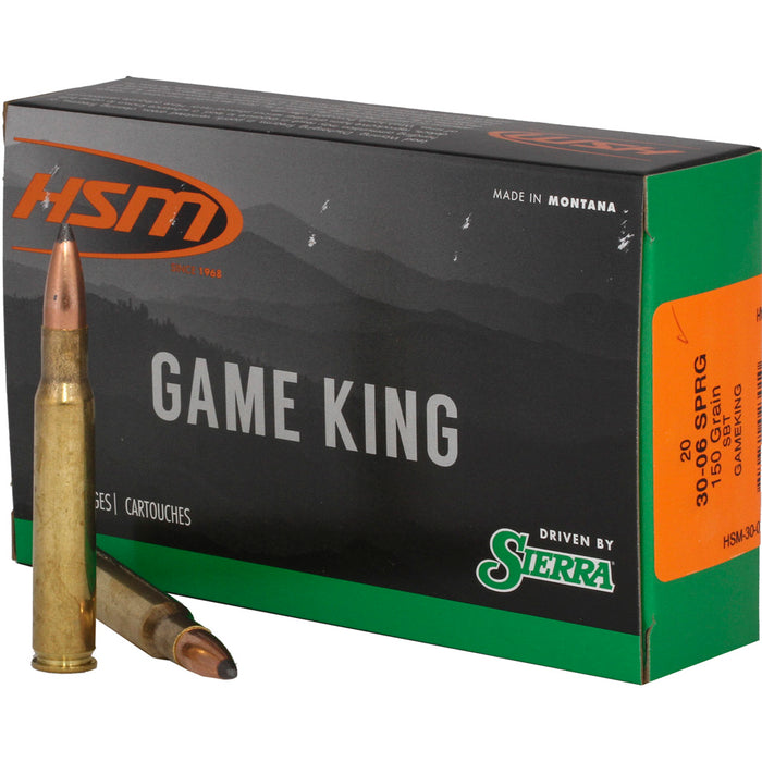 HSM Game King .30-06 150 gr.  SPGF Sierra Spitzer BT 20 Per Box
