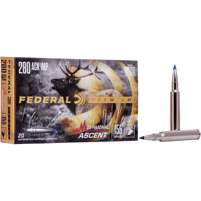 Federal Premium Rifle Ammo 280 Ackley 155 gr. Terminal Ascent 20 rd.