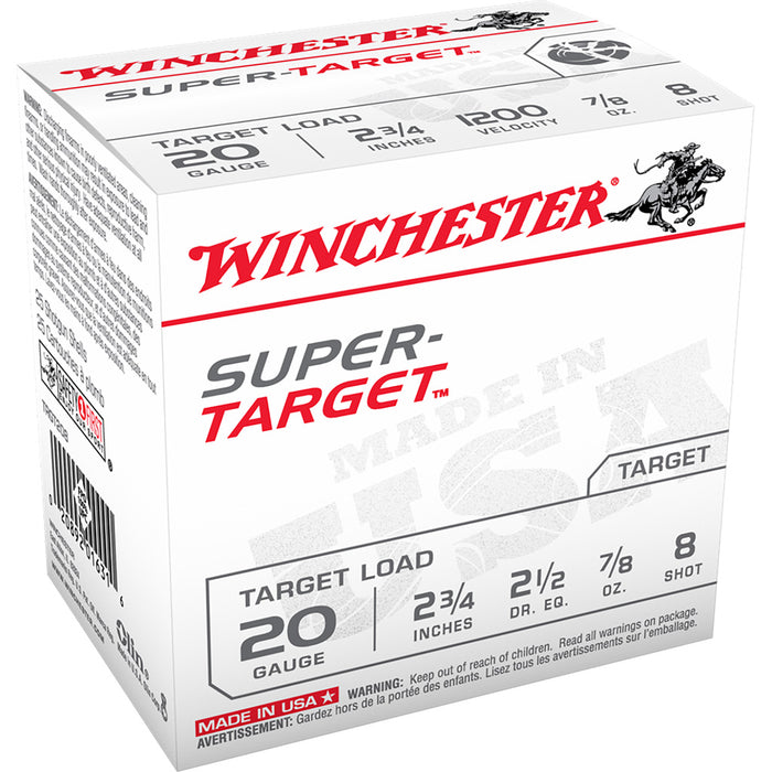 Winchester Super Target Load 20 ga. 2.75 in. 7/8 oz. 8 Shot 25 Per Box
