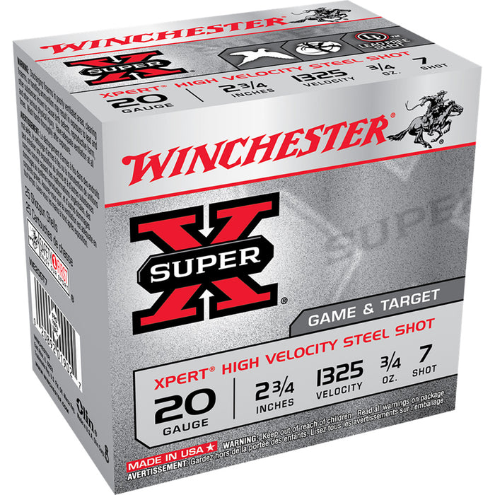 Winchester Super-X Xpert Hi-Velocity Steel 20 ga. 2.75 in. 3/4 oz. 7 Shot 25 Per Box