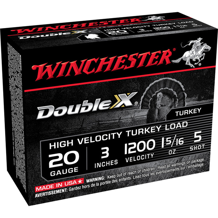 Winchester Double X High Velocity Turkey Load 20 ga. 3 in. 1-5/16 oz. 5 Shot 10 Round Box