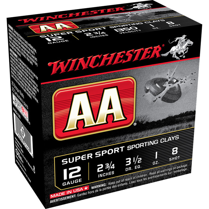 Winchester AA Sporting Clays Load 12 ga. 2.75 in. 1 oz. 8 Shot 25 Per Box