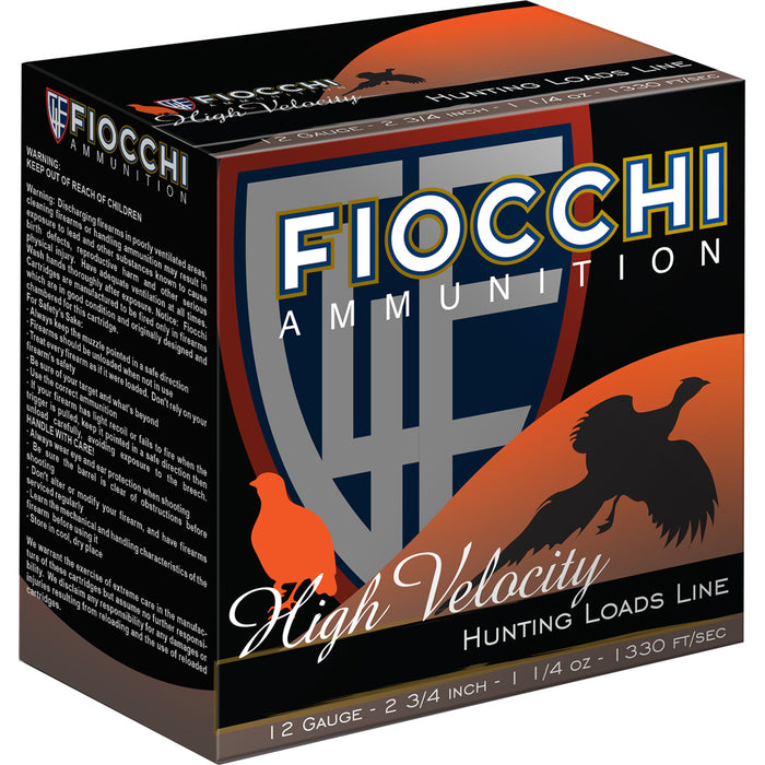 Fiocchi High Velocity Hunting Loads 12 ga. 2.75 in. 1 1/4 oz. 8 Shot 25 Per Box