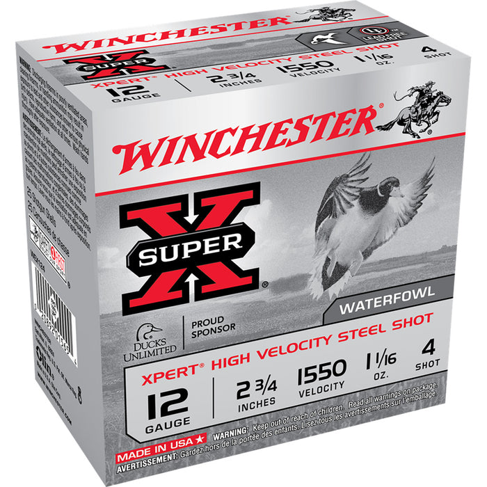 Winchester Super-X Xpert Hi-Velocity Steel 12 ga. 2.75 in. 1 1/16 oz. 4 Shot 25 Per Box