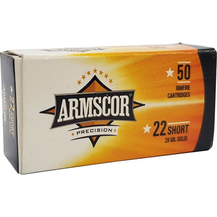 Armscor .22 Short 29 GR Rimfire Ammo Copper Plated 50 Per Box