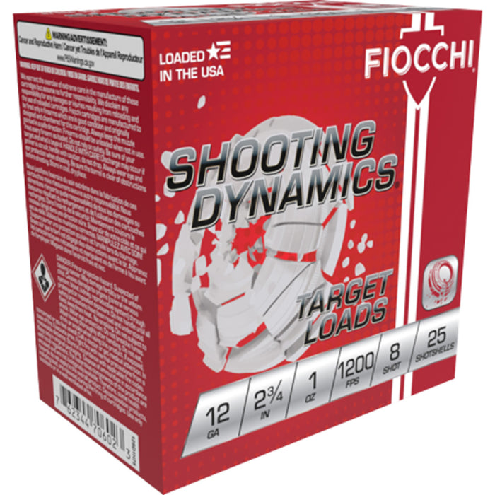 Fiocchi Shooting Dynamics Light Dynamic Load 12 ga. 2.75 in. 1 oz. 8 Shot 25 Per Box