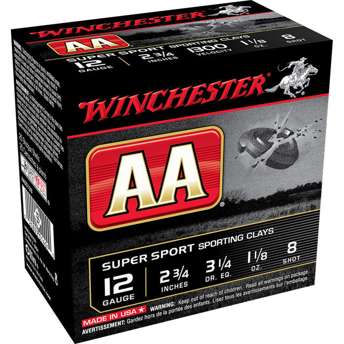 Winchester AA Sporting Clays Load 12 ga. 2.75 in. 1 1/8 oz. 8 Shot 25 Per Box