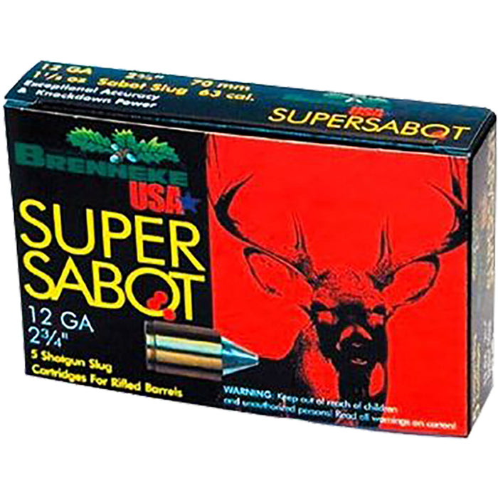 Brenneke Super Sabot Slugs 12 ga. 2 3/4 in. 1 1/8 oz. 5 Round Box