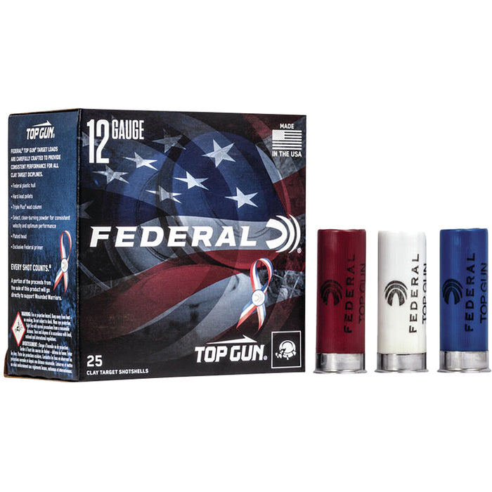 Federal Top Gun Red, White & Blue Edition Load 12 Gauge 2.75 in. 1 1/8 oz. 8 Shot 25 Per Box