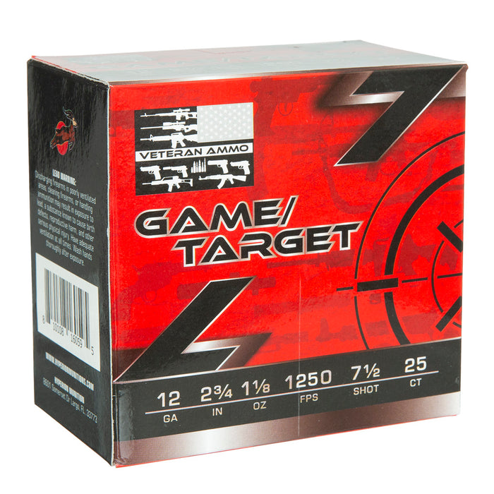 Veteran Ammo Game & Target Load 12 ga. 2.75 in. 1 1/8 oz. 7.5 Shot 25 Per Box