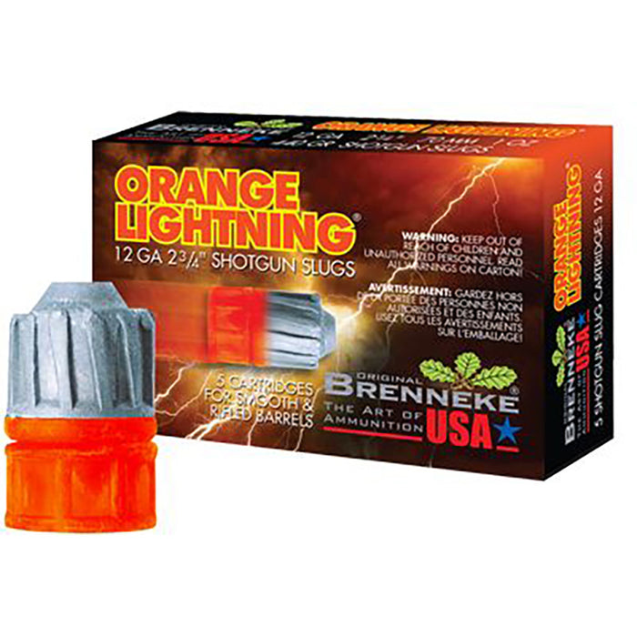 Brenneke Orange Lightning Lead Free Sabot 12 ga. 2 3/4 in. 2/3 oz. 5 rd.