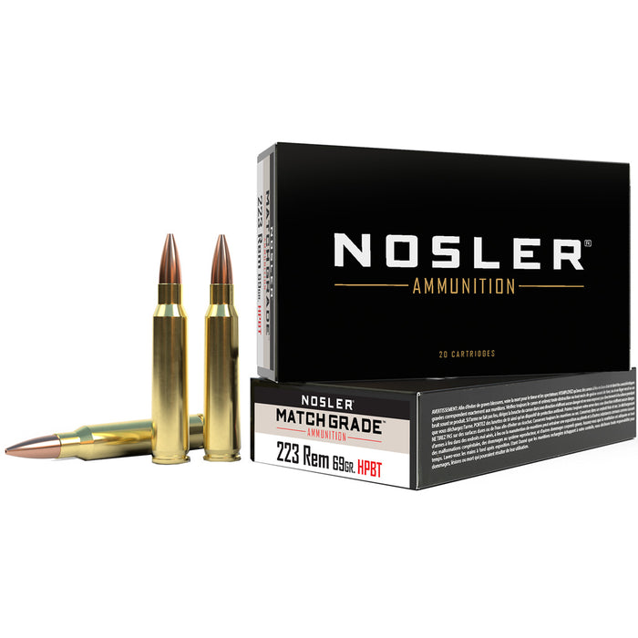 Nosler Match Grade .223 Rem. 69 gr. CC HPBT Rifle Ammunition 20 Per Box