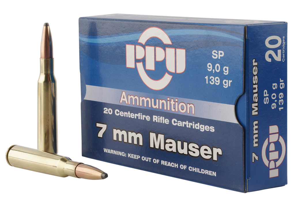 PPU 7mm Mauser 139 gr Soft Point Ammunition 20 Per Box