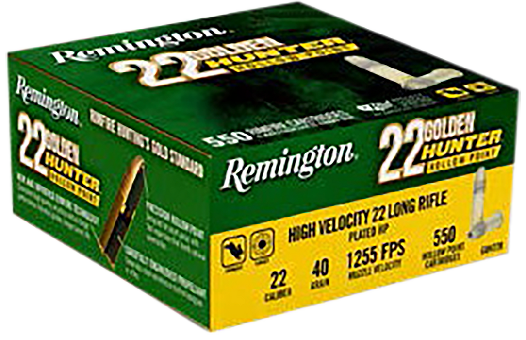 Remington Ammunition .22 LR 40 gr Plated Hollow Point 550 Per Box