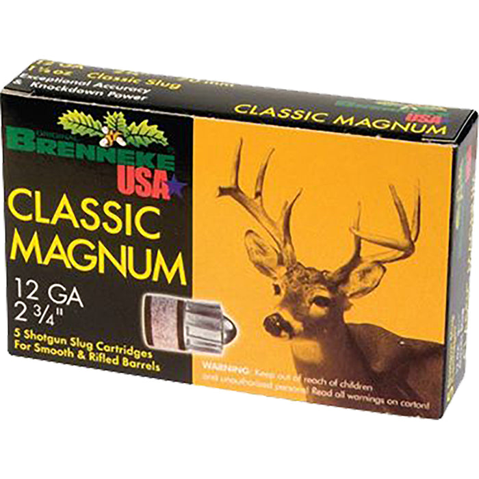 Brenneke Classic Magnum Slugs 12 ga. 2 3/4 in 1 1/8 oz. 5 Per Box